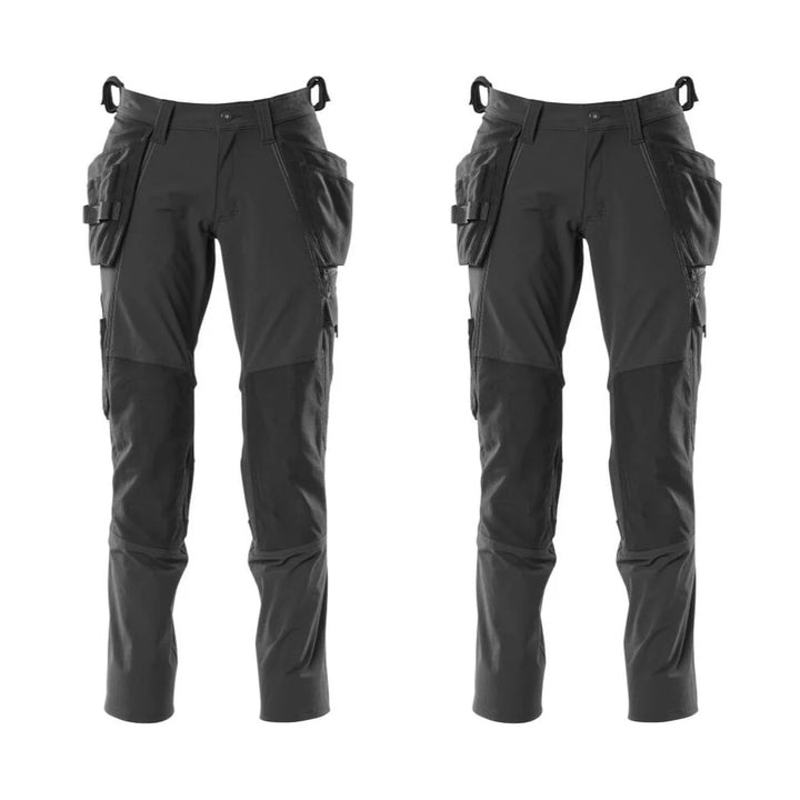 Mascot Work Trousers 4 Way Stretch 18031311 Accelerate Mens Twin Pack Deal Black