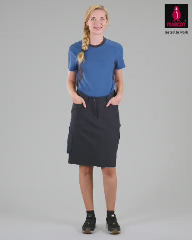 Mascot Work Skirt 4-Way-Stretch 18147-511 Front #colour_dark-navy-blue