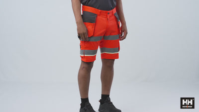 Helly Hansen Uc-Me Hi-Vis Stretch Construction Shorts - 77516 #colour_yellow-ebony