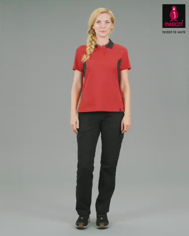 Mascot Polo Shirt 18393-961 - Womens, Accelerate #Colour_traffic-red-black