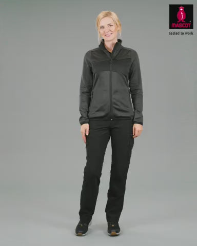 Mascot Zip-Up Fleece-Jumper 18153-316 - Womens, Accelerate #colour_dark-anthracite-grey-black