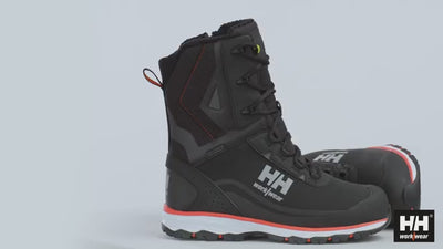 Helly Hansen Chelsea Evolution 2 Winter Tall S7L Ht Lightweight Waterproof Safety Boots - 78399 product video #colour_black-orange