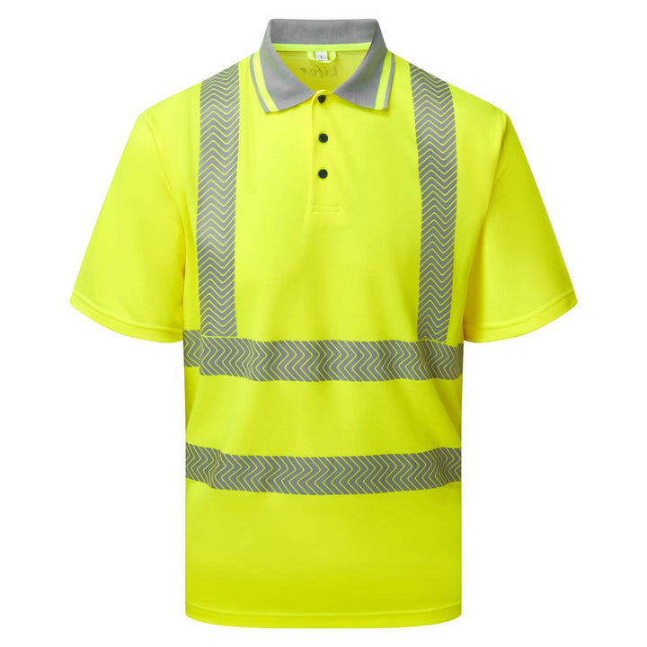 pulsar life lfe923 mens hi vis short sleeve yellow polo shirt Yellow 1 #colour_yellow
