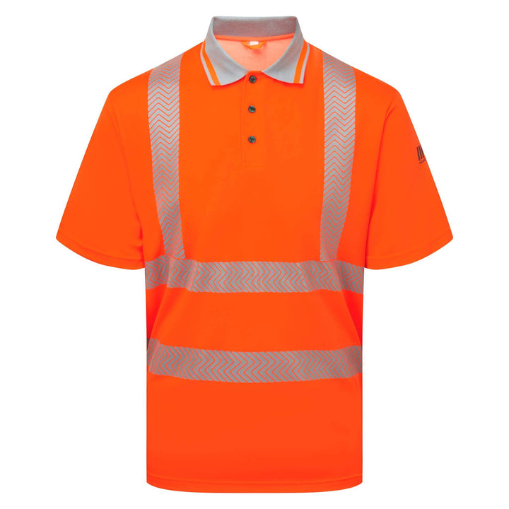 pulsar life lfe924 mens hi vis short sleeve orange polo shirt Orange 1 #colour_orange