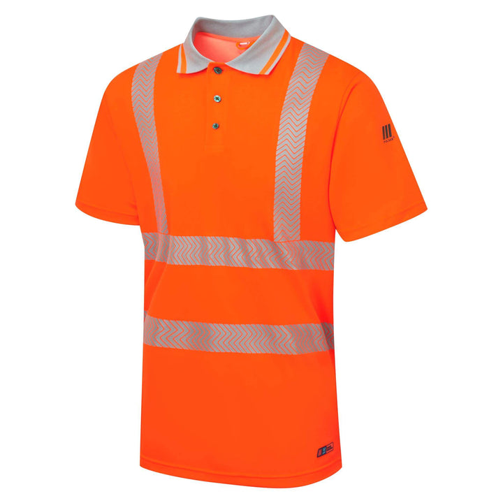 pulsar life lfe924 mens hi vis short sleeve orange polo shirt Orange 3 #colour_orange