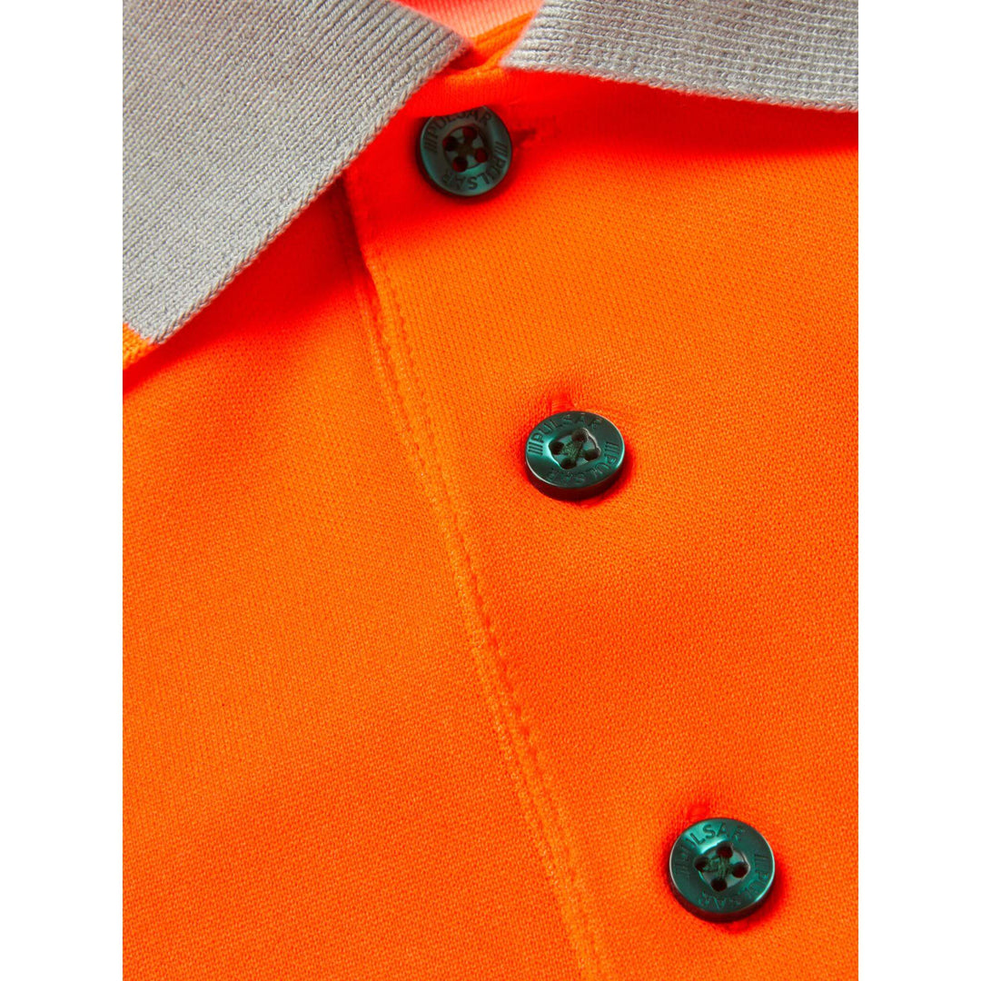 pulsar life lfe924 mens hi vis short sleeve orange polo shirt Orange 7 #colour_orange