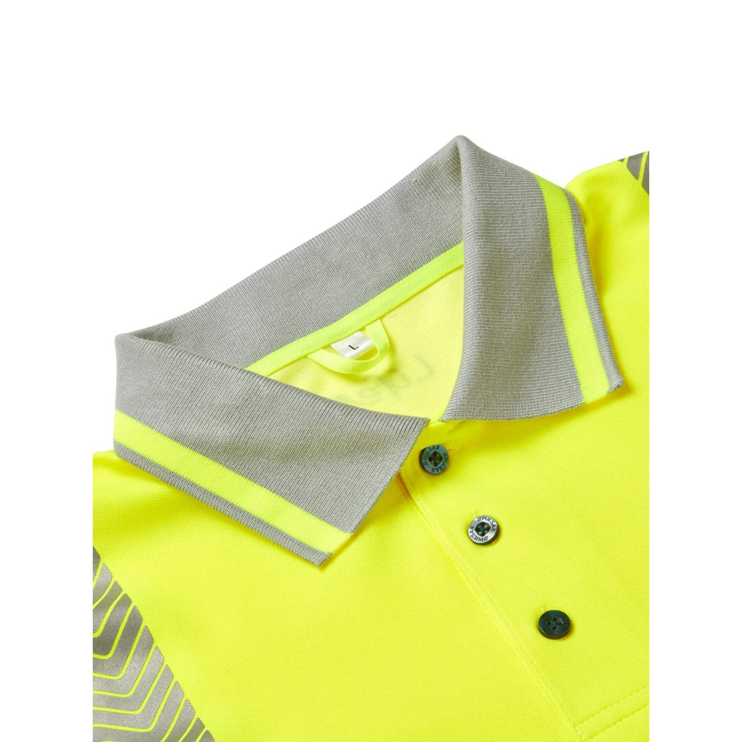 pulsar life lfe925 mens hi vis long sleeve yellow polo shirt Yellow 7 #colour_yellow