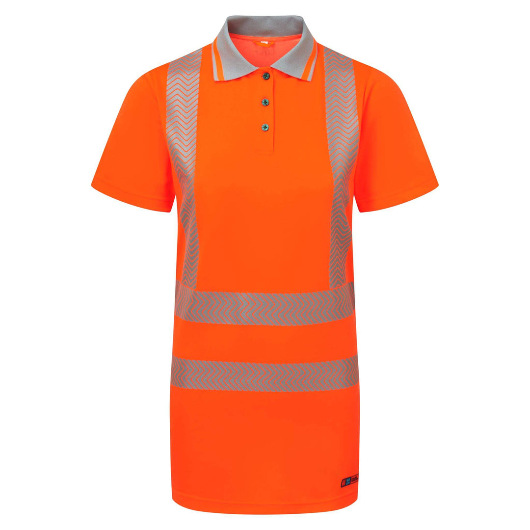 pulsar life lfe974 womens hi vis short sleeve orange polo shirt Orange 7 #colour_orange