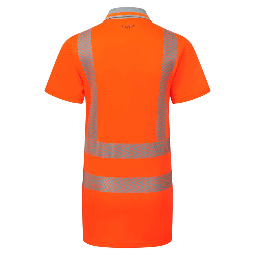 pulsar life lfe974 womens hi vis short sleeve orange polo shirt Orange 8 #colour_orange