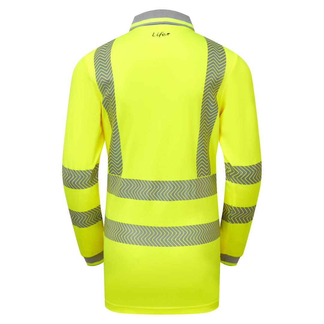 pulsar life lfe975 womens hi vis long sleeve yellow polo shirt Yellow 10 #colour_yellow