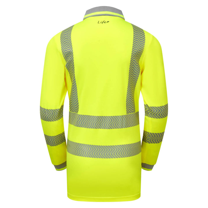 pulsar life lfe975 womens hi vis long sleeve yellow polo shirt Yellow 10 #colour_yellow
