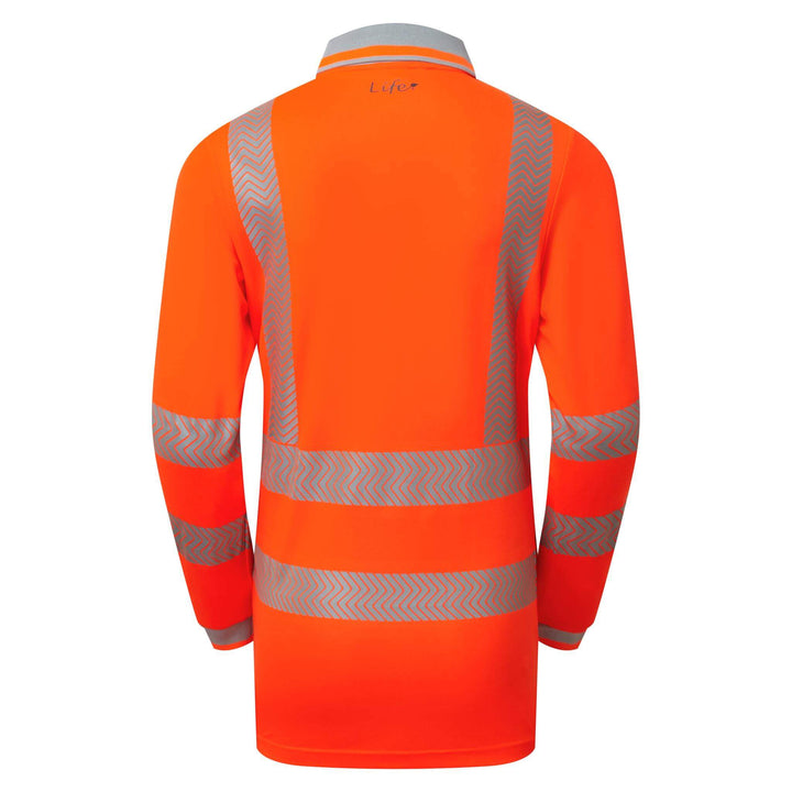 pulsar life lfe976 womens hi vis long sleeve orange polo shirt Orange 10 #colour_orange
