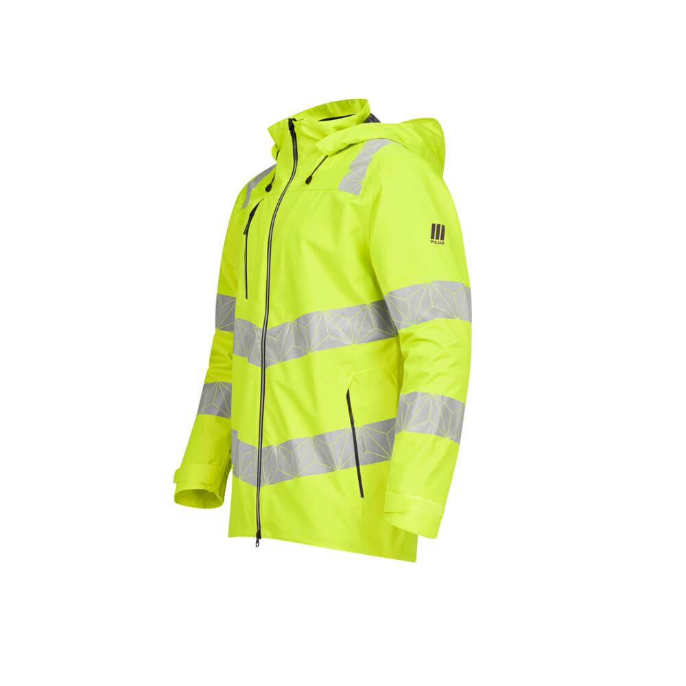 pulsar react rct800 mens hi vis waterproof yellow shell jacket Yellow 5 #colour_yellow
