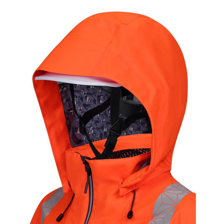 pulsar react rct801 mens hi vis waterproof orange shell jacket Orange 2 #colour_orange