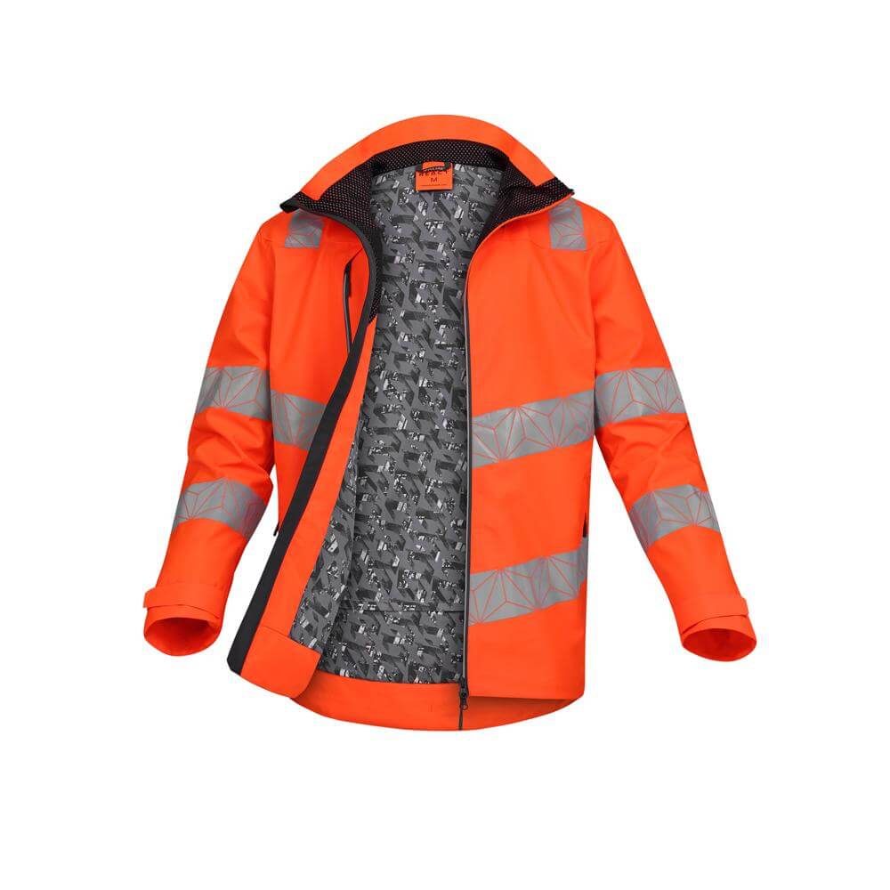 pulsar react rct801 mens hi vis waterproof orange shell jacket Orange 3 #colour_orange