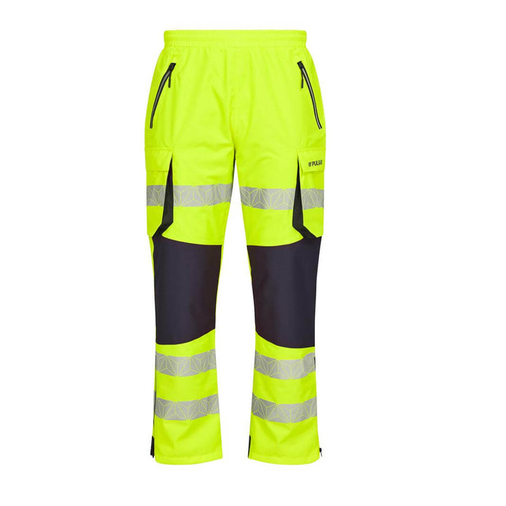 pulsar react rct802 unisex hi vis waterproof yellow overtrousers Yellow 1 #colour_yellow