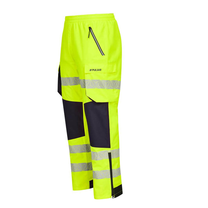 pulsar react rct802 unisex hi vis waterproof yellow overtrousers Yellow 5 #colour_yellow