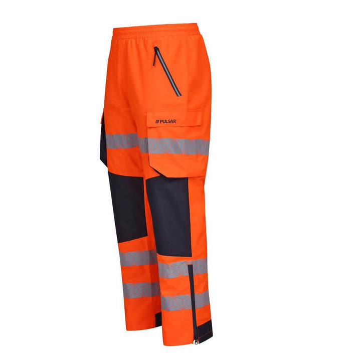 pulsar react rct803 unisex hi vis waterproof orange overtrousers Orange 5 #colour_orange