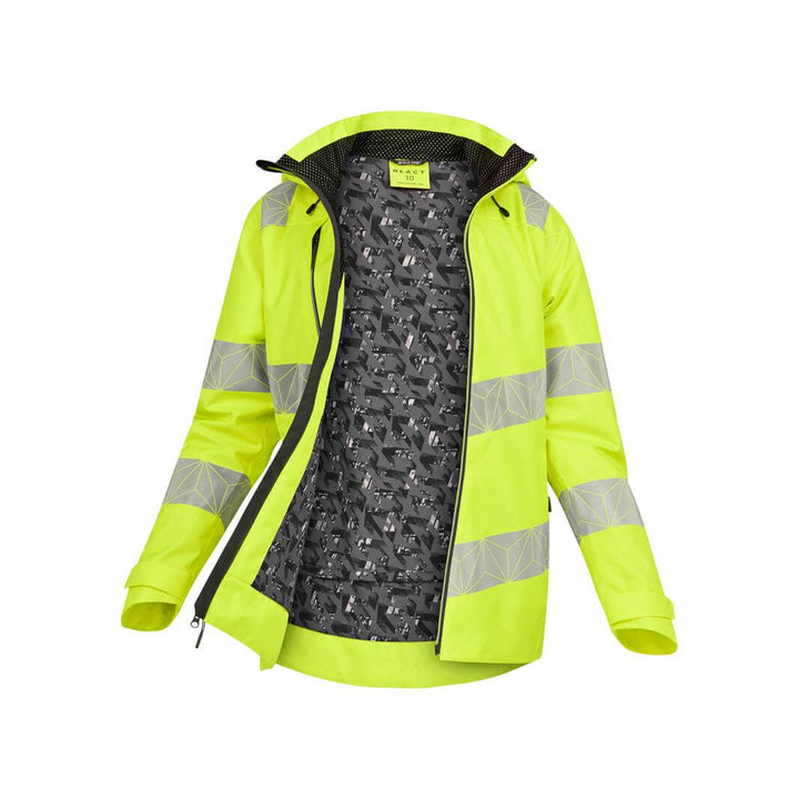 pulsar react rct850 womens hi vis waterproof yellow shell jacket Yellow 3 #colour_yellow