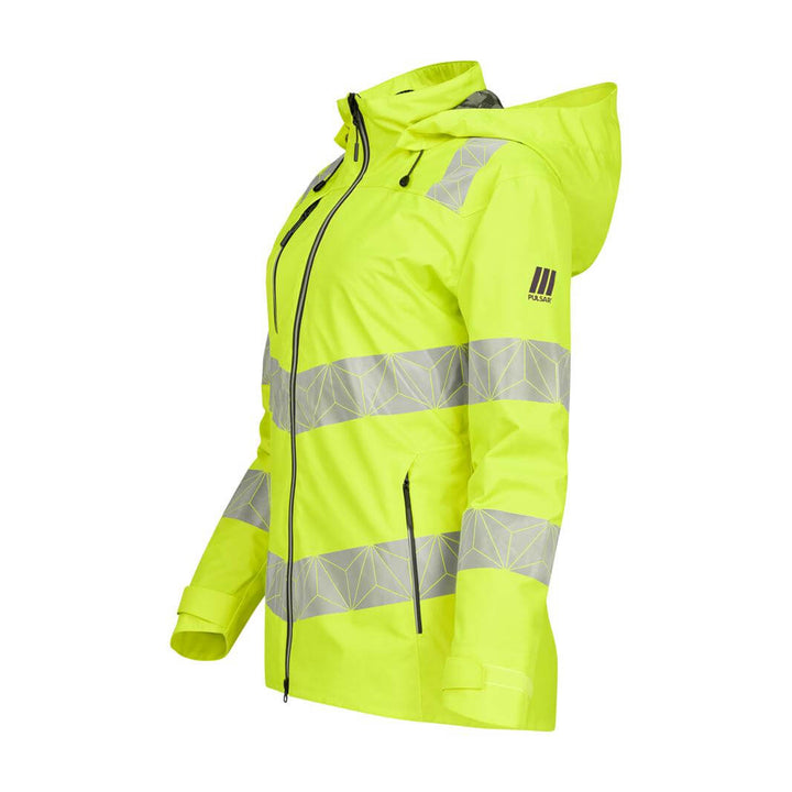 pulsar react rct850 womens hi vis waterproof yellow shell jacket Yellow 5 #colour_yellow