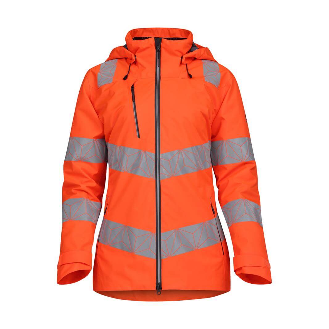 pulsar react rct851 womens hi vis waterproof orange shell jacket Orange 1 #colour_orange
