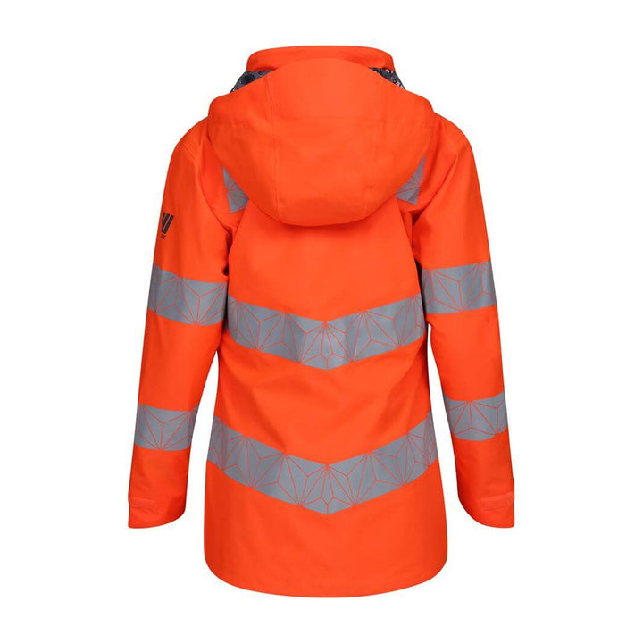 pulsar react rct851 womens hi vis waterproof orange shell jacket Orange 4 #colour_orange