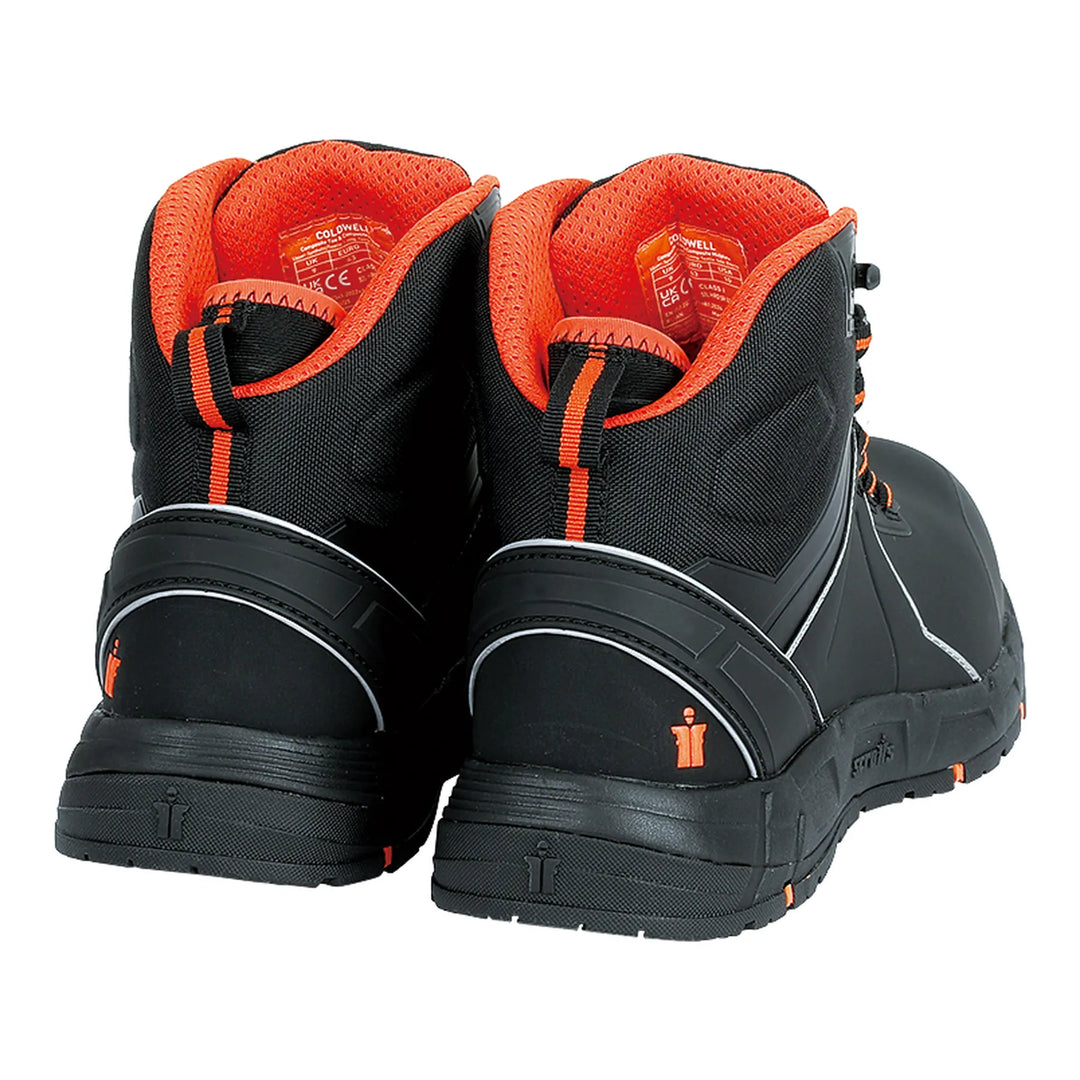 Scruffs Coldwell S3L ESD Lightweight Boots Black — Back View 