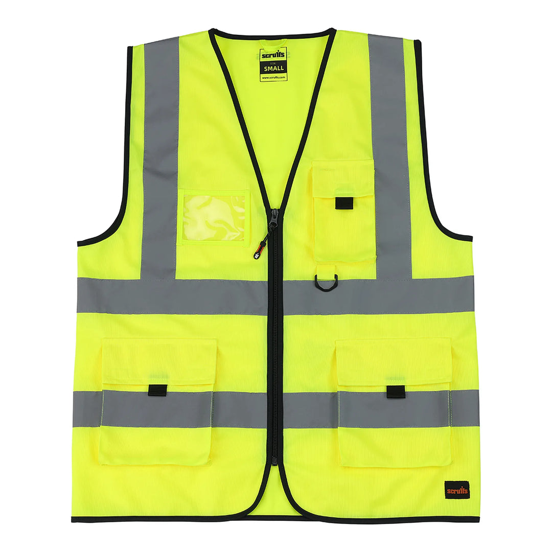 Scruffs Hi-Vis Technical Vest Yellow — Hero #colour_yellow