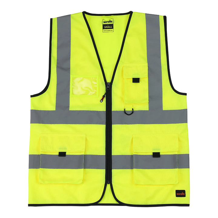 Scruffs Hi-Vis Technical Vest Yellow — Hero 