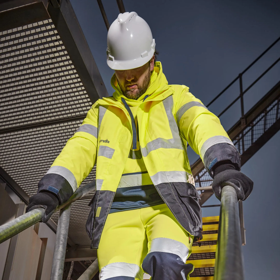 Scruffs Hi-Vis Waterproof Jacket Yellow/Navy — Product Detail 411 