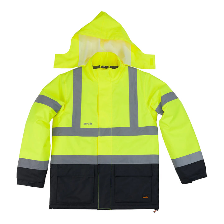 Scruffs Hi-Vis Waterproof Jacket Yellow/Navy — Hero 
