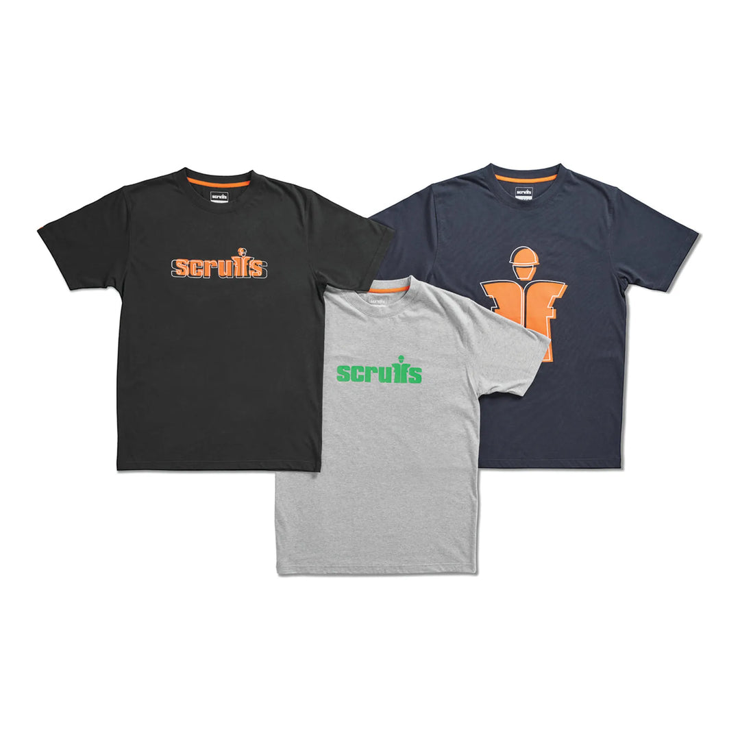 Scruffs Houghton Worker T-Shirt - 3 Pack Multi — Hero #colour_multi