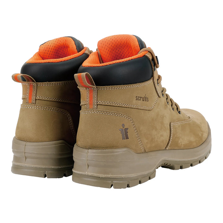 Scruffs Stratton SB Safety Boots Stone — Back View 