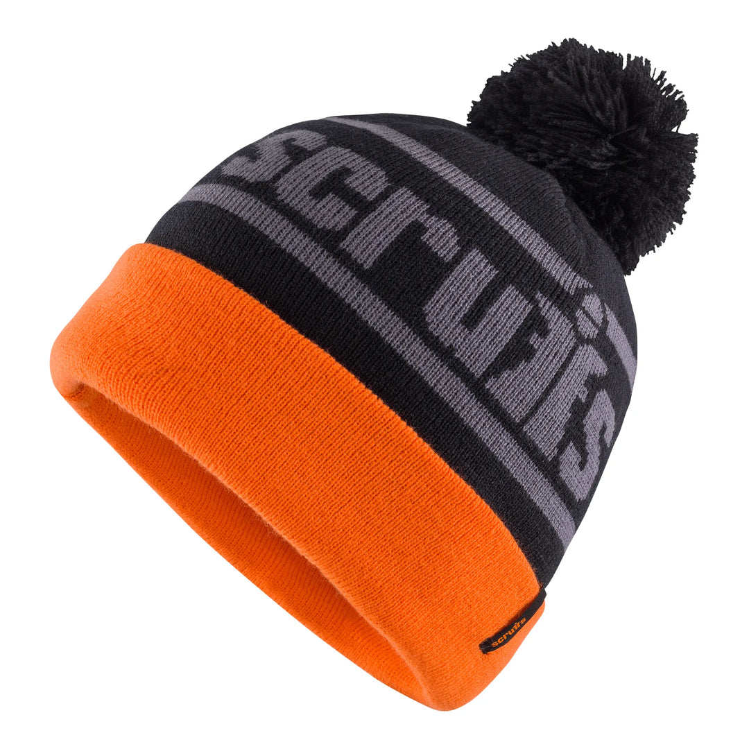 Scruffs Trade Bobble Hat Black/Orange — Hero 