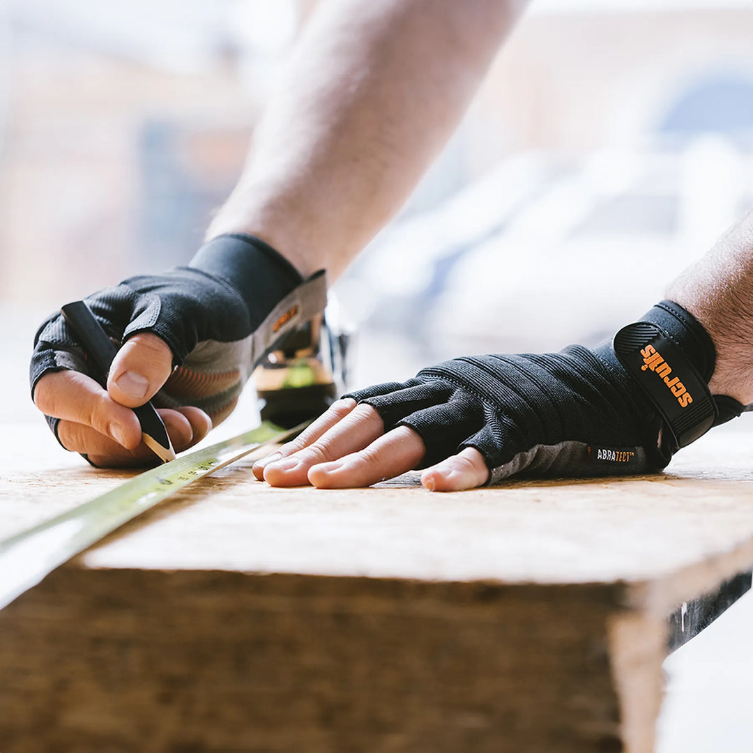 Scruffs Trade Fingerless Gloves Black — Worn on Site 