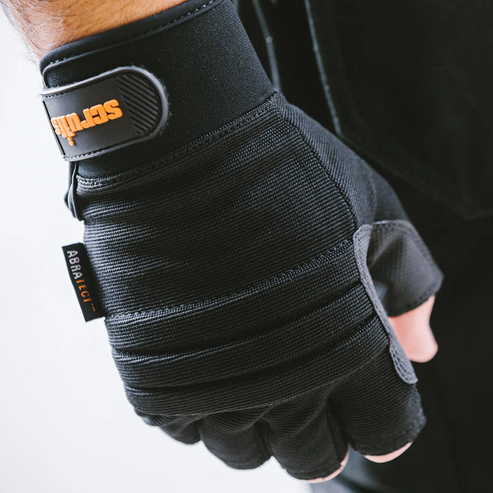 Scruffs Trade Fingerless Gloves Black — Worn on Site 