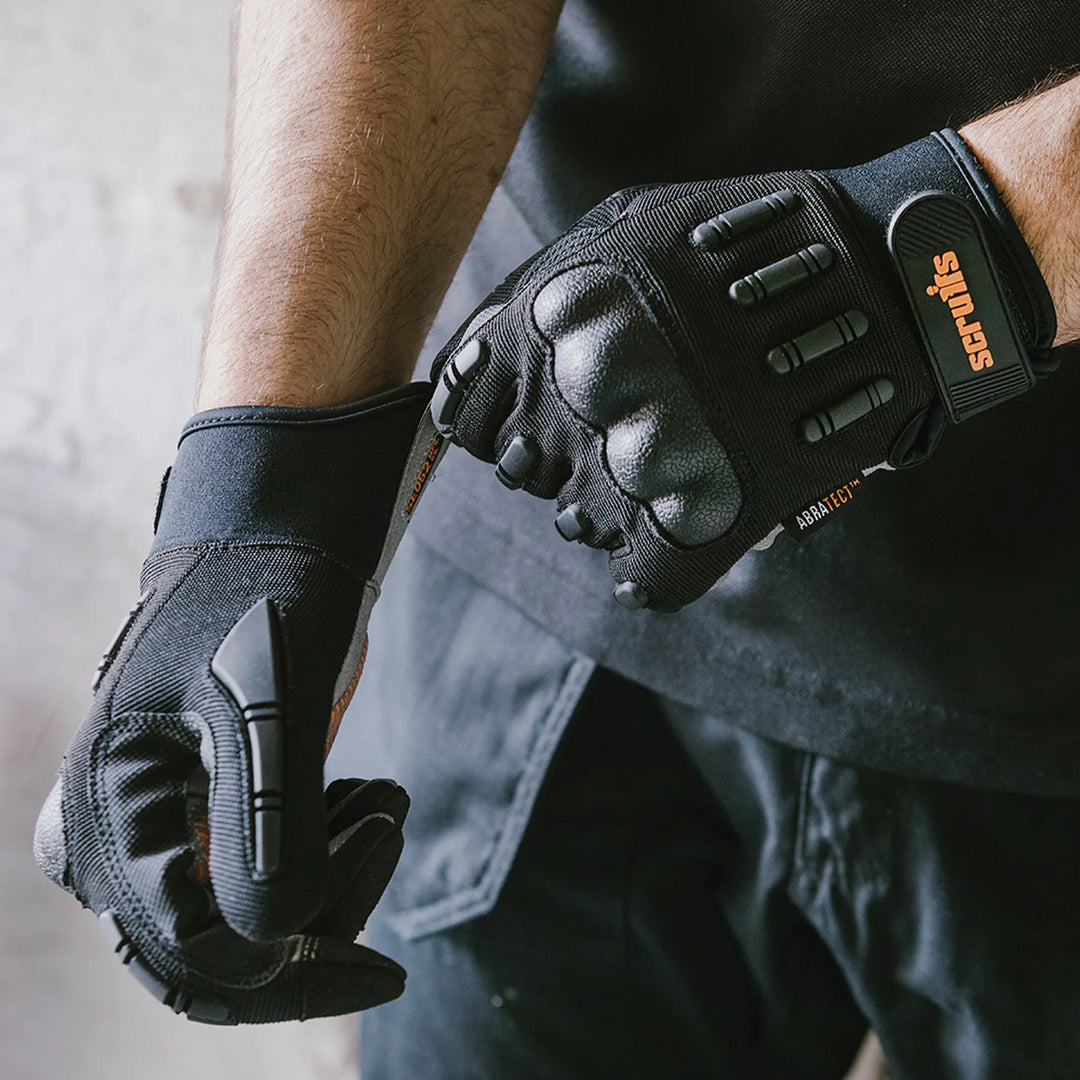 Scruffs Trade Shock Impact Gloves Black — Worn on Site 