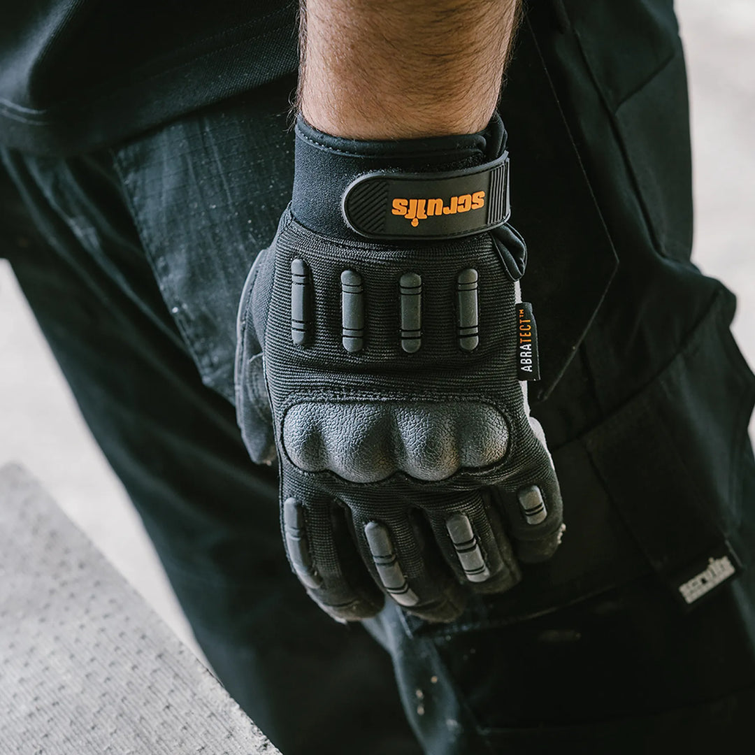 Scruffs Trade Shock Impact Gloves Black — Worn on Site 