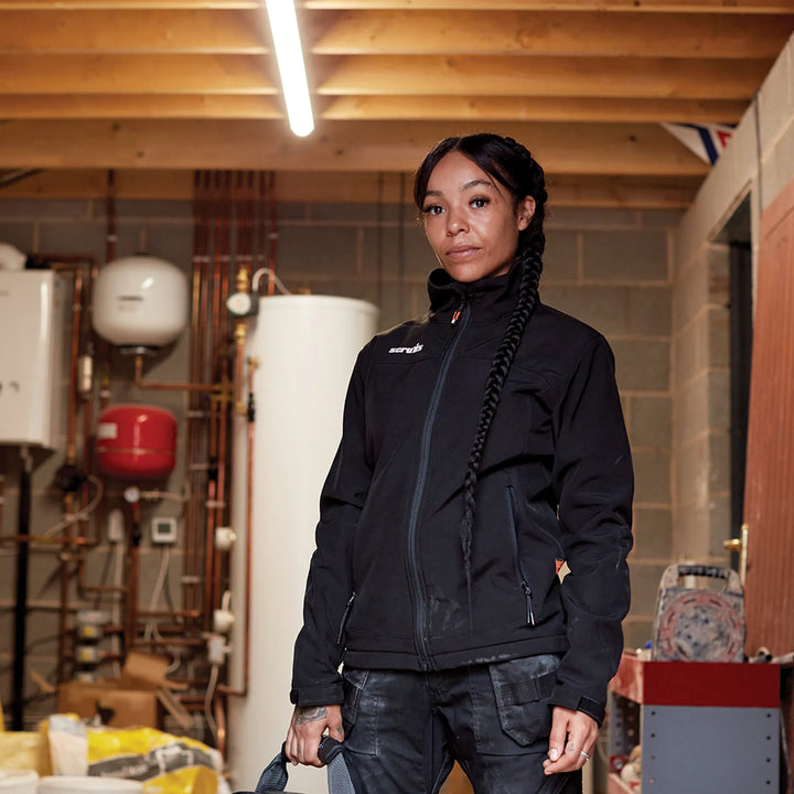 Scruffs Womens Trade Softshell Jacket Black — Worn on Site 