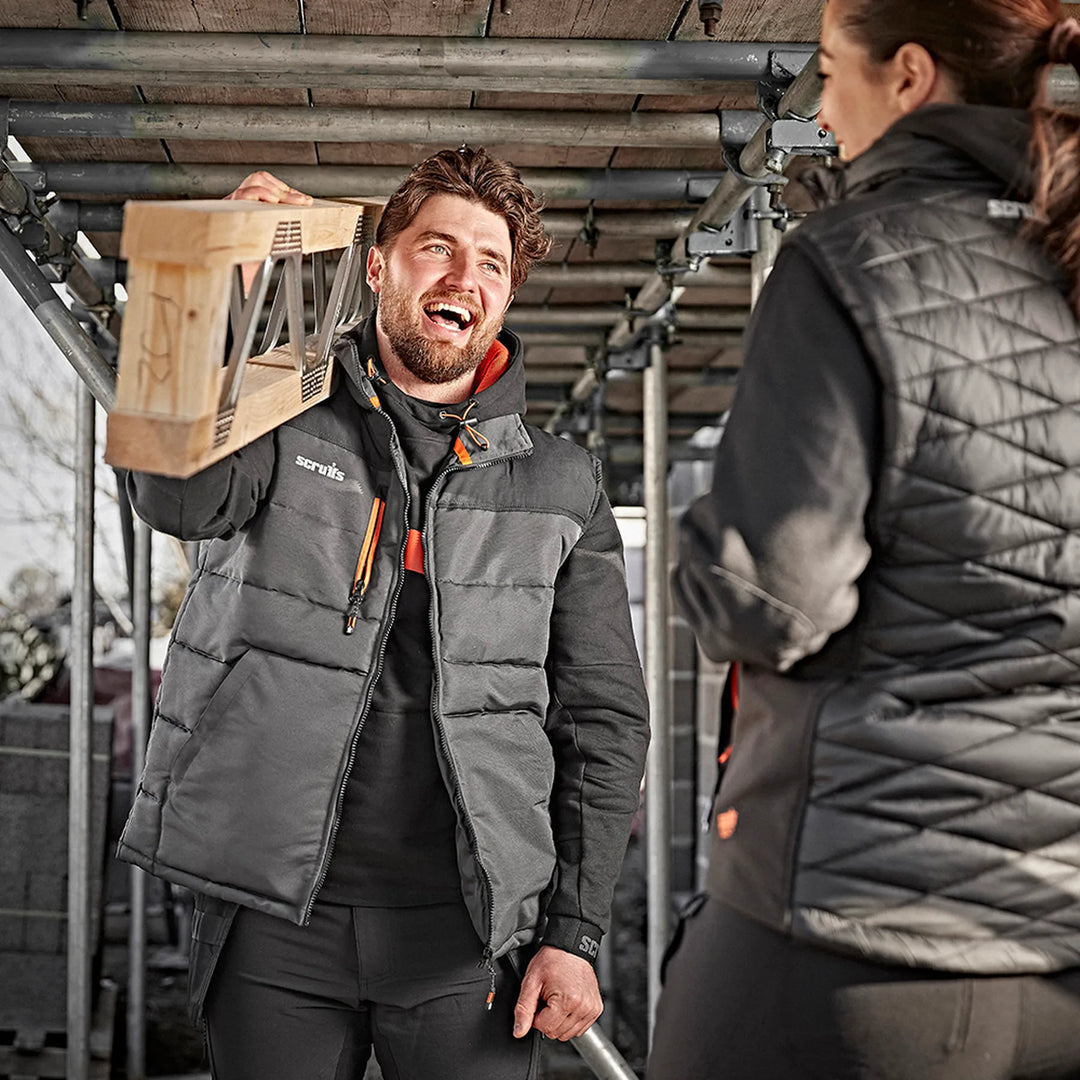 Scruffs Worker Bodywarmer Black/Charcoal — Worn on Site 