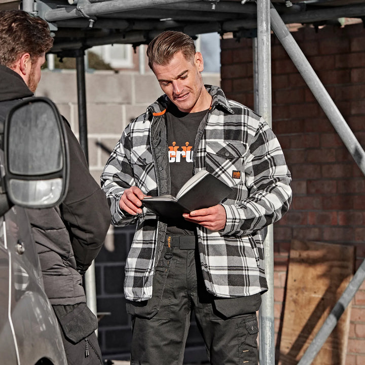 Scruffs Worker Padded Check Shirt White/Black — Product Detail 2 
