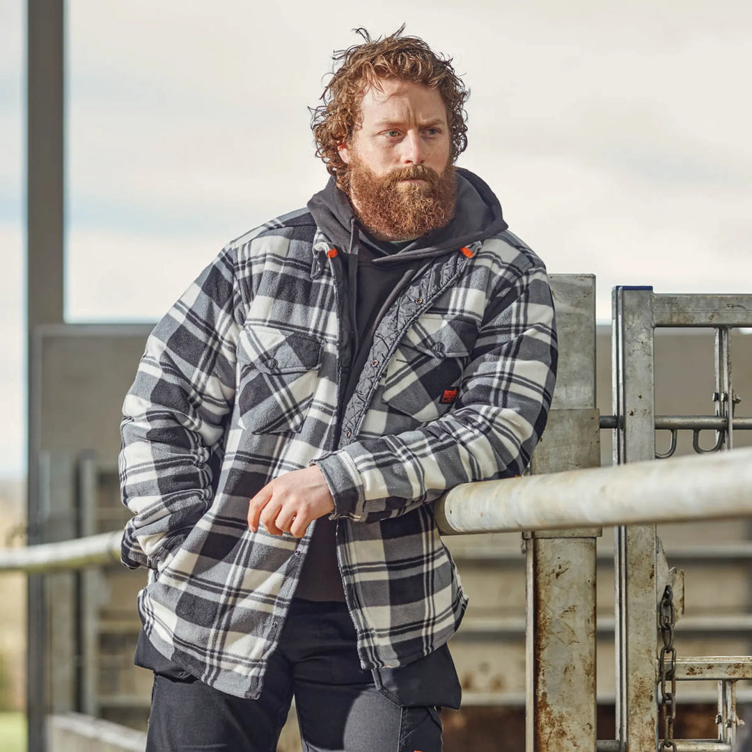 Scruffs Worker Padded Check Shirt White/Black — Product Detail 3 