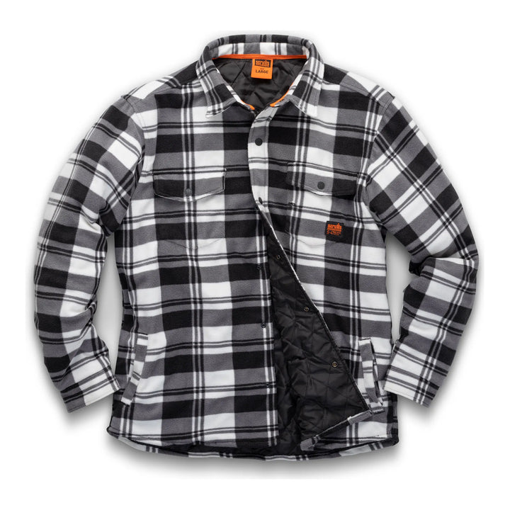 Scruffs Worker Padded Check Shirt White/Black — Hero 