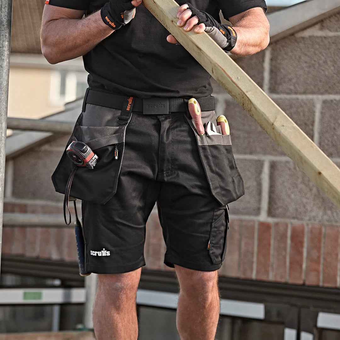 Scruffs Worker Plus Holster Shorts Black — Worn on Site 