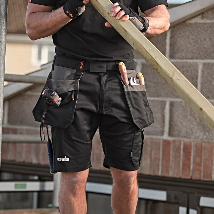 Scruffs Worker Plus Holster Shorts Black — Worn on Site 