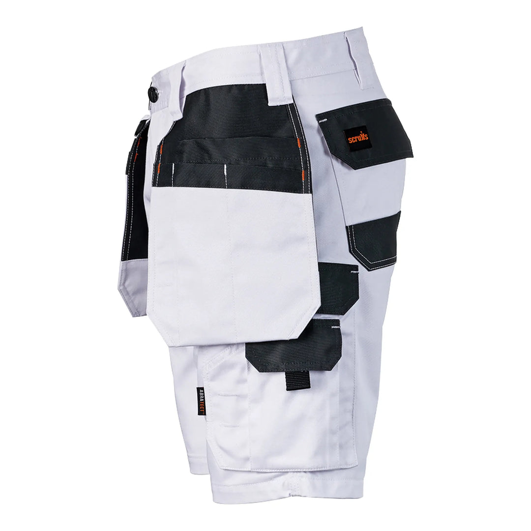 Scruffs Worker Plus Holster Shorts White — Side View 
