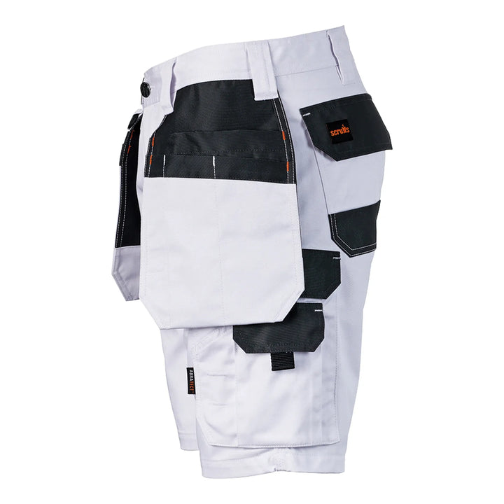 Scruffs Worker Plus Holster Shorts White — Side View 
