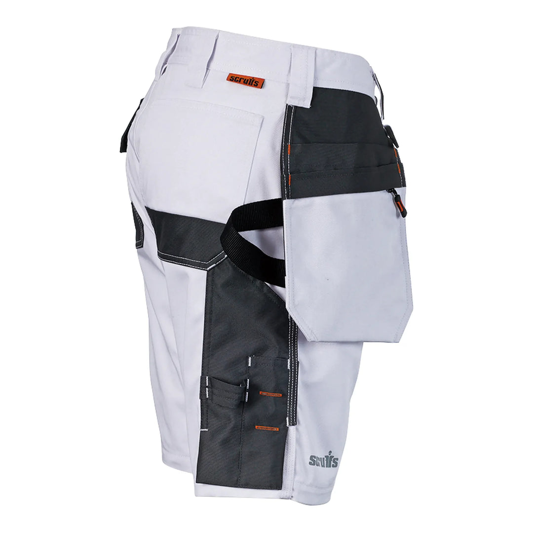 Scruffs Worker Plus Holster Shorts White — Side View 