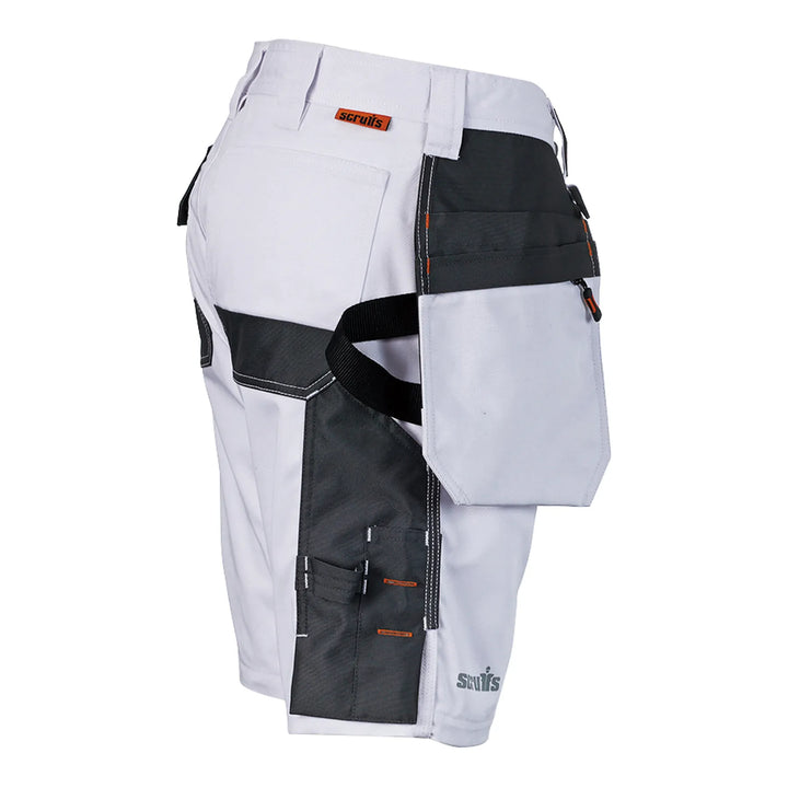 Scruffs Worker Plus Holster Shorts White — Side View 