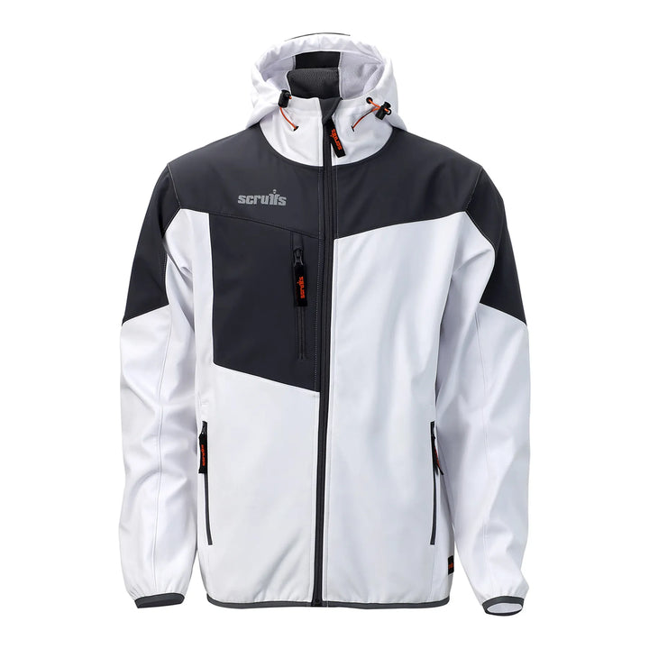 Scruffs Worker Softshell Jacket White/Graphite — Hero 